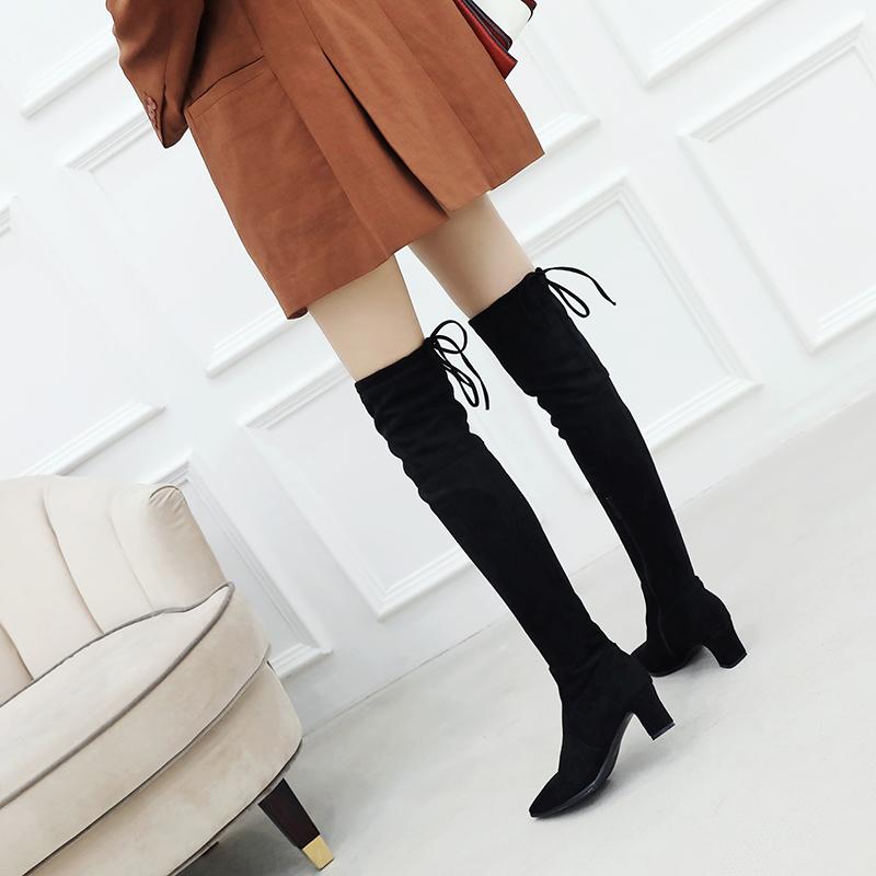 Fashion 2025 Fashion Faux Suede Slim Over the knee Boots Winter Women Boots Sexy Thigh High Boots Female High Heel Shoes Woman 32 33 43