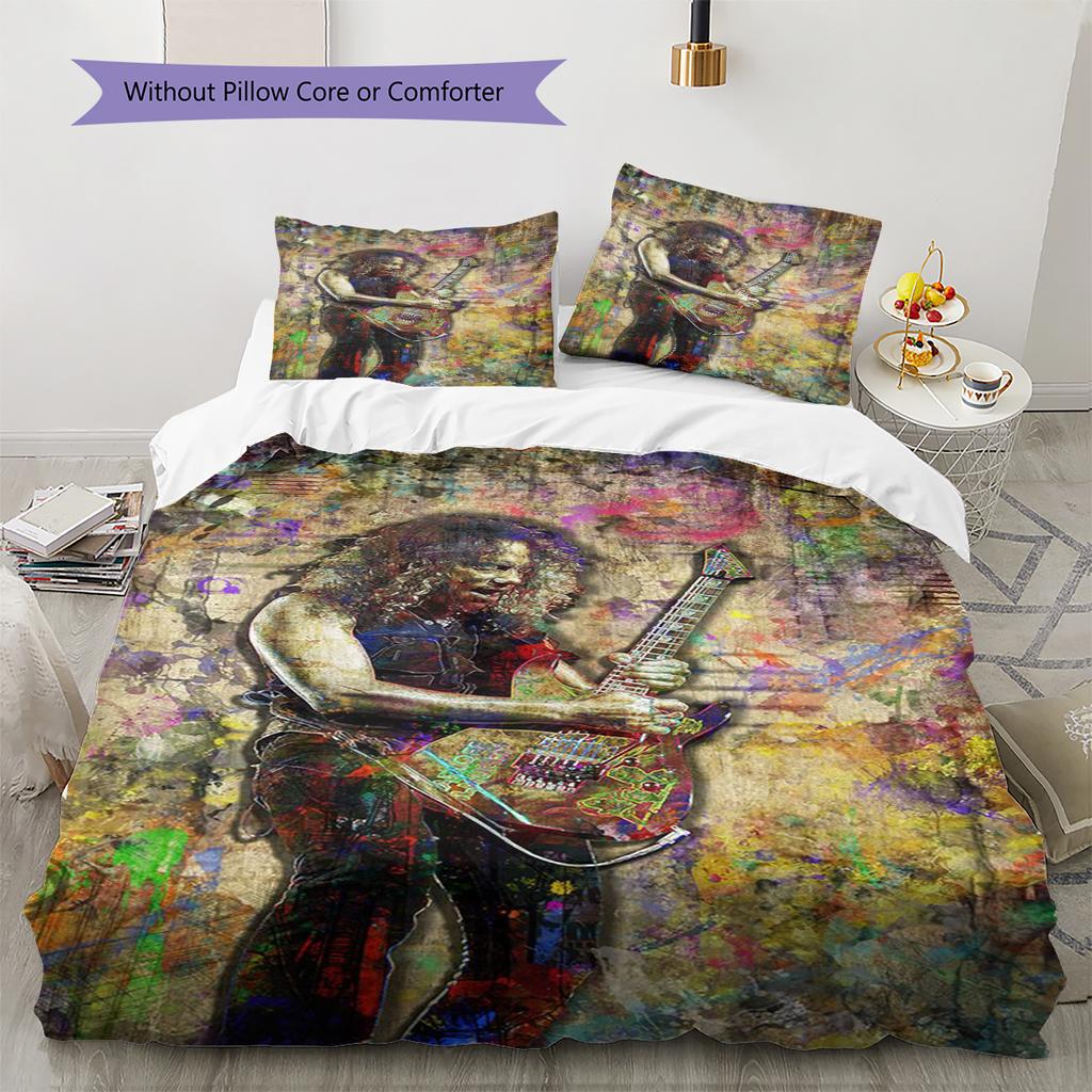 Art of Singer Pattern Bedding Quilt Set Quilt Cover Pillowcase Home Decoration Gift (1 * Duvet Cover + 2 * Pillowcase, Without Core)