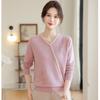 Dignified and atmospheric mother autumn fashion crew neck knitted sweater autumn and winter new middle-aged and old women's sweater top