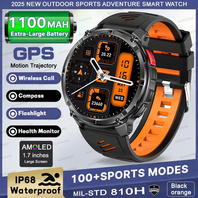 2026 Nové Vojenské Pánske T-Rex3 Ultra GPS Track Chytré Hodinky 1100mAh Batéria Bluetooth Volanie Vodotesné Baterka Kompas Vonkajšie Chytré Hodinky