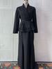 Autumn 2025 European & American Suit Jacket and High-Waist Midi Skirt Set