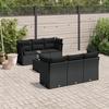 VidaXL Garden Lounge Set 7 Pcs with Cushions Black Wicker 3249094