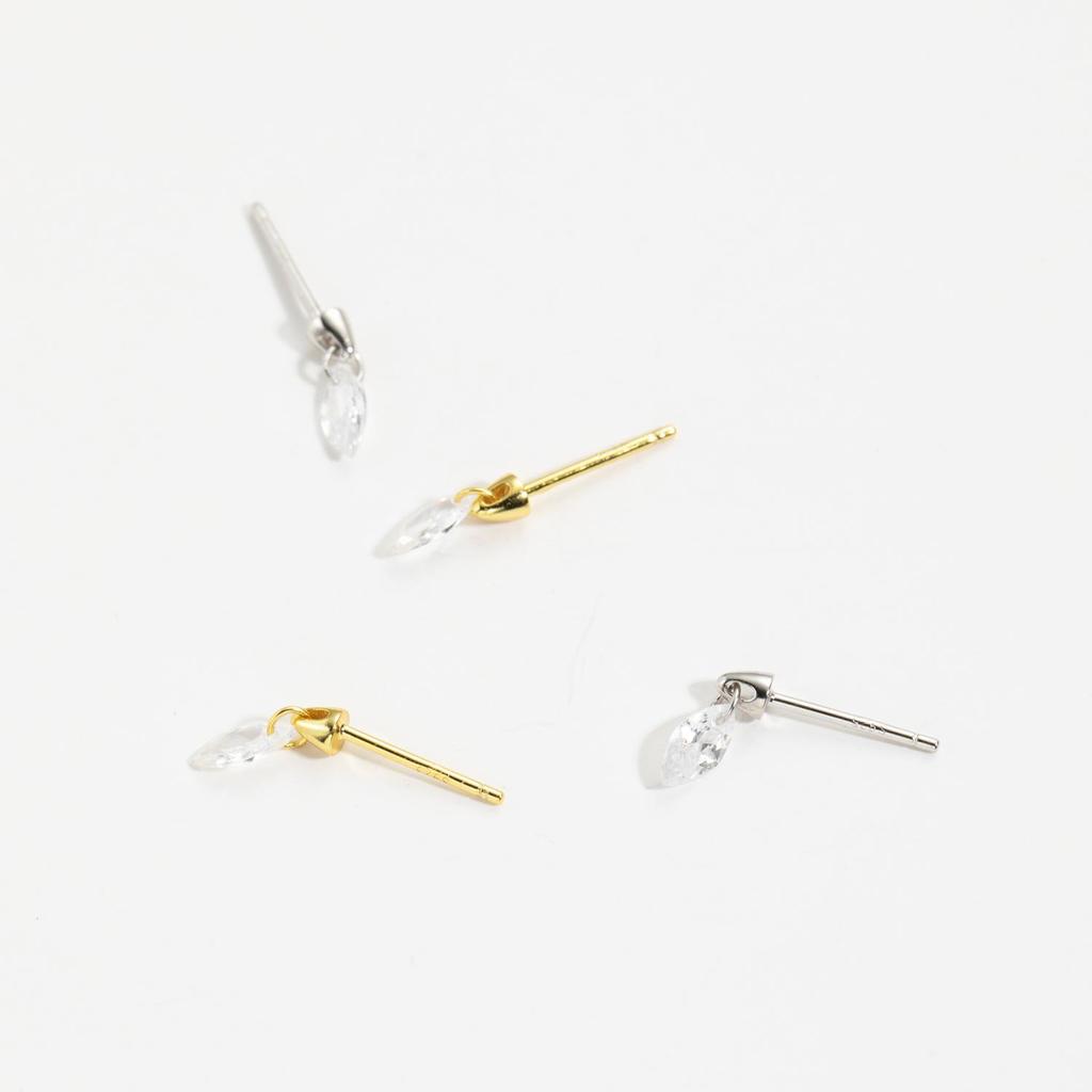 ANDYWEN 925 Sterling Silver Gold Oval CZ Zircon Stud Earring Clips Women Luxury Fine Jewelry 2023 Crystal Rock Punk Jewels