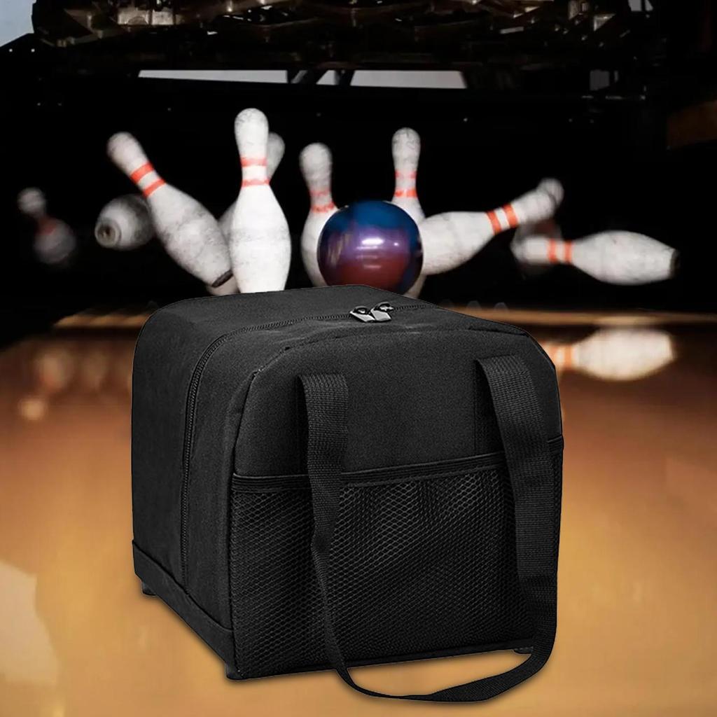 Bowling Ball Tote Single Ball Bowling Tote For Men With Side Mesh Pockets Portable Equipment Storage For Travel Keys Wallet
