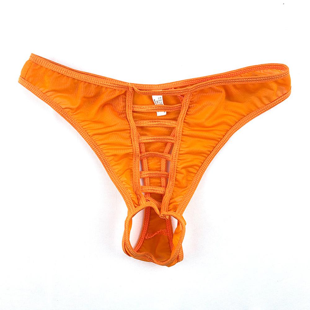 Vysoce kvalitní pánské spodní prádlo Sexy síťované kalhotky s otevřeným rozkrokem Tanga T-Back G-String