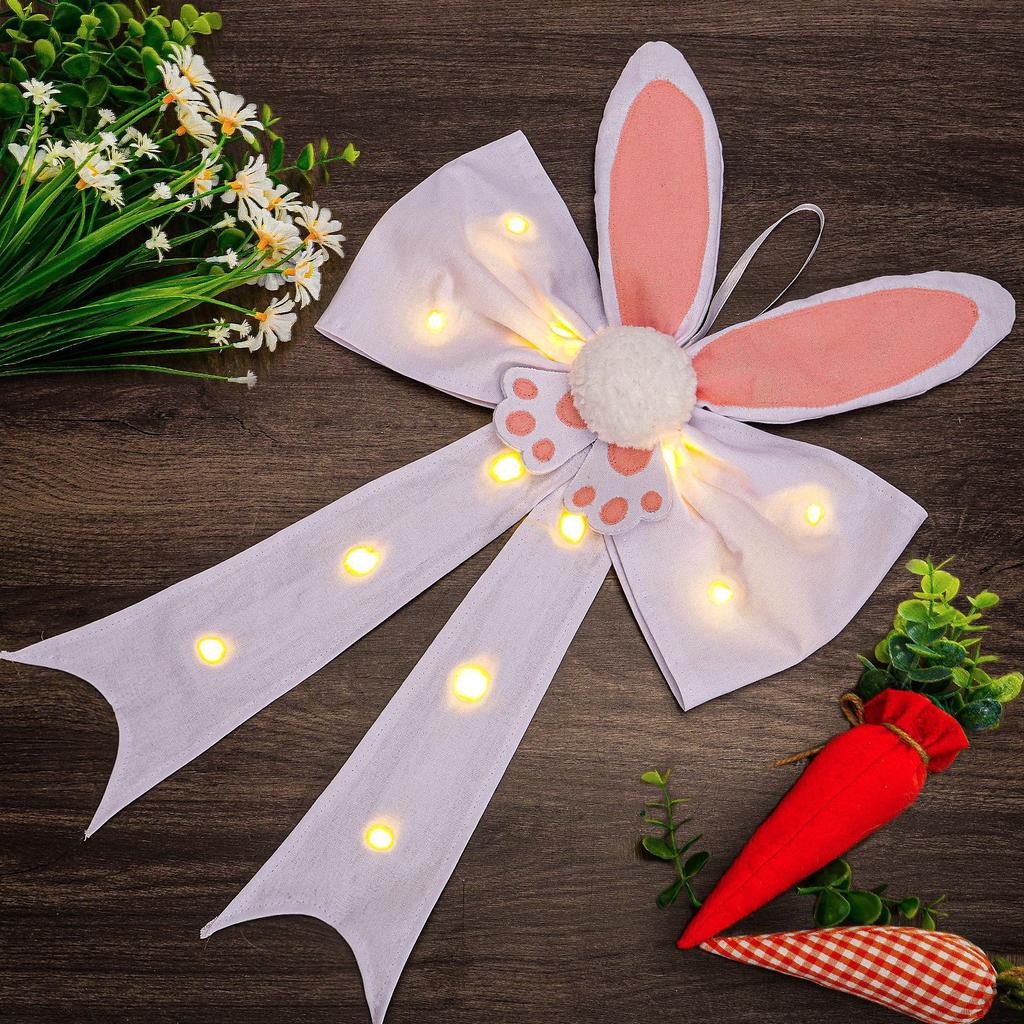 Easter Pendant With Light Luminous Ears Pendant Door Window Decoration Small Gift