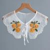 Women's Flower Shirt Dress Sweater Detachable Collar Ladies Bowknots Neckwear Small Cape Shawl Decorative False Collar