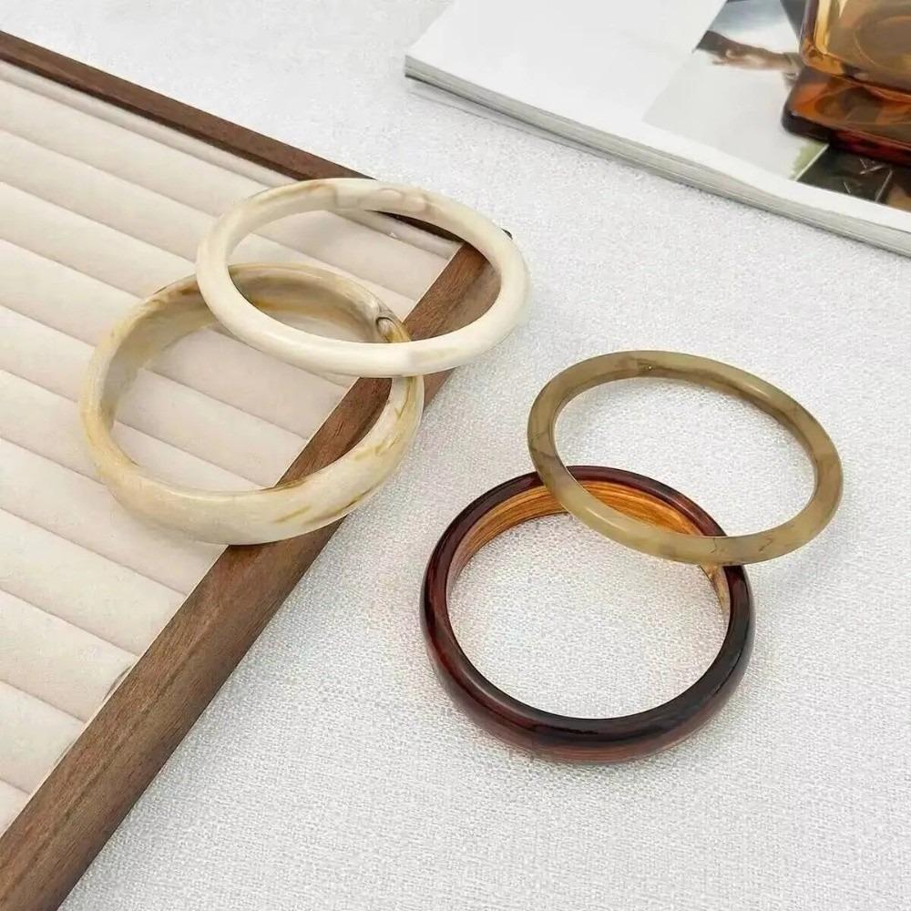 Fashion Resin Acrylic Bangle Bracelet 4 Styles Multi Layer Thin Bangle Round Shape Stacking Bangle Women
