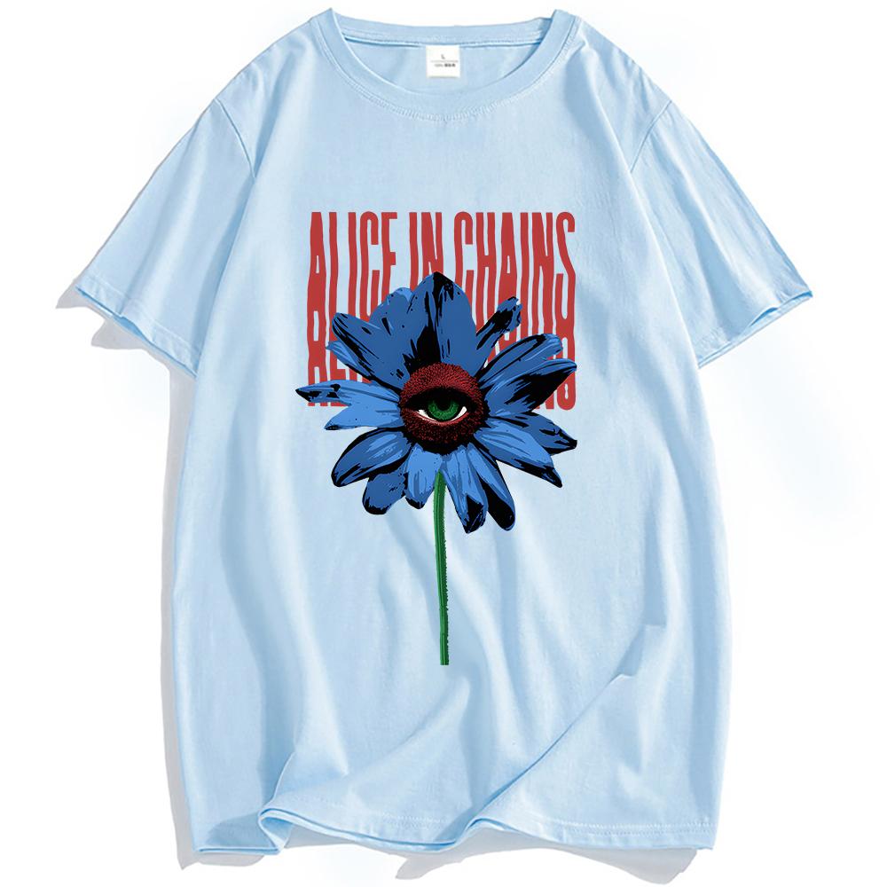 ONE EYED DAISY  T- SHIRT Alice In Chains Rock Band Grunge Tshirts Casual Fashion Short Sleeve Male T Shirt Streetwear Unisex Tees