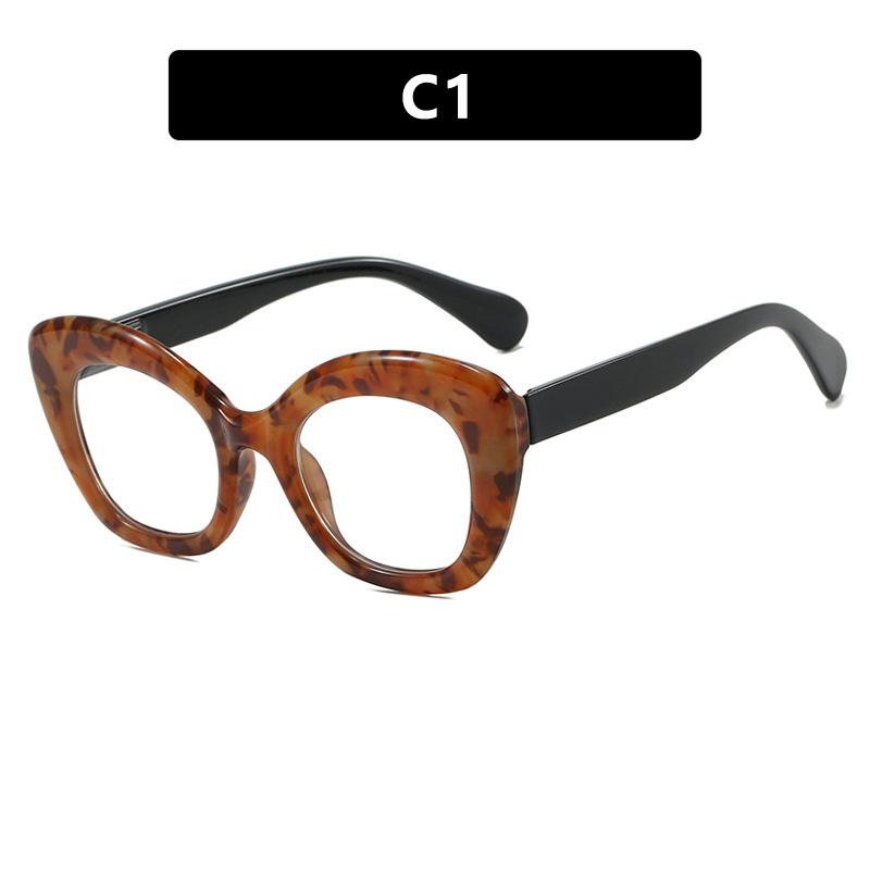 Cat eye color matching personalized flat mirror new glasses frame European and American fashion personalized glasses frame ins Internet celebrity wome