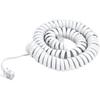 Telephone Handset Cord Modular Coiled Phone Curly Cable (15 Feet, White)
