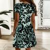 Ladies V Neck Beautiful Freesia Blossom Plus Size Loose Summer Dress