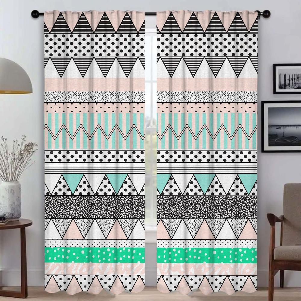 Aztec Curtains Child Room Shades Blackout Curtain for Room 2 Panel Tulle for Bedroom Partition Home Interior Curtains Living