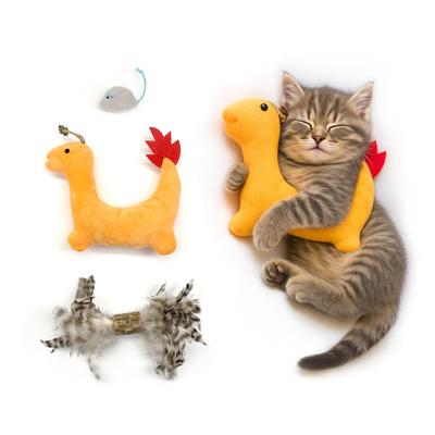 ZAYLUMO 3-Piece Cat Toy Set – Catnip Plush Toy & Feathered Catnip Stick for Indoor Cats, Chewing and Kicking, Stress Relief and Exercise