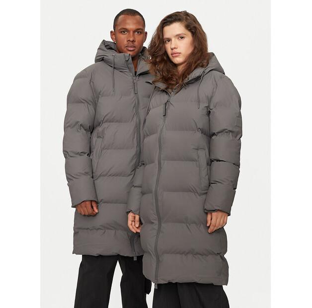 Rains Women's Gray Down Jacket 15130 Regular Fit Small