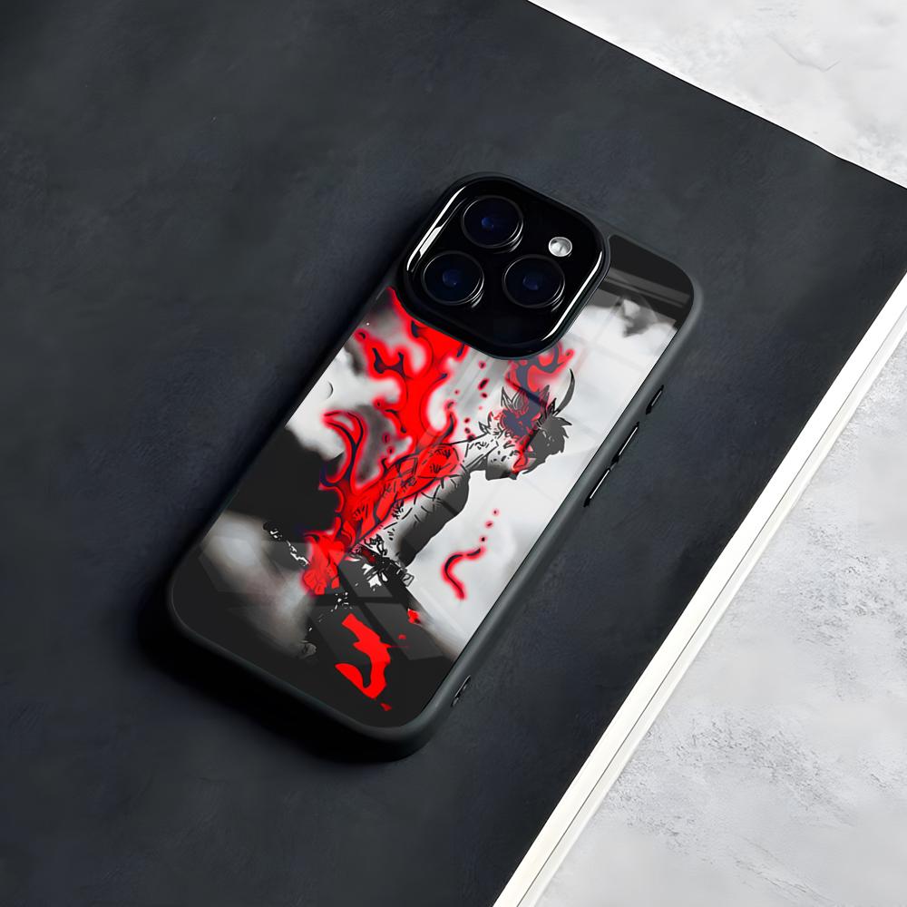 

Чохол для телефону Asta Cartoon Black Clover Для IPhone 17 Pro Max 16 15 14 13 11 Pro Max Plus Скляний чохол для телефону iPhone17 Air