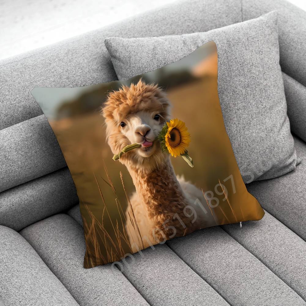 

Alpaca Camel llama Throw Pillow Case For 55cm 40cm 45*45cm 50cm 30cm Square Office Cushion Cover 30cmx30cm