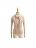 2026 Spring Korean Style Elegant Lace-up Faux Cashmere Long Sleeve Women's Top with Scarf