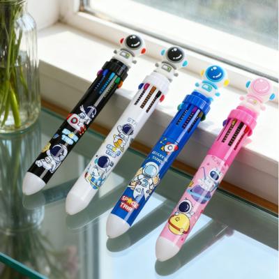 5Pcs Cute Astronaut Ten-color Pen Colored Ballpoint Pen, Student June 1st End Christmas Prize Gift