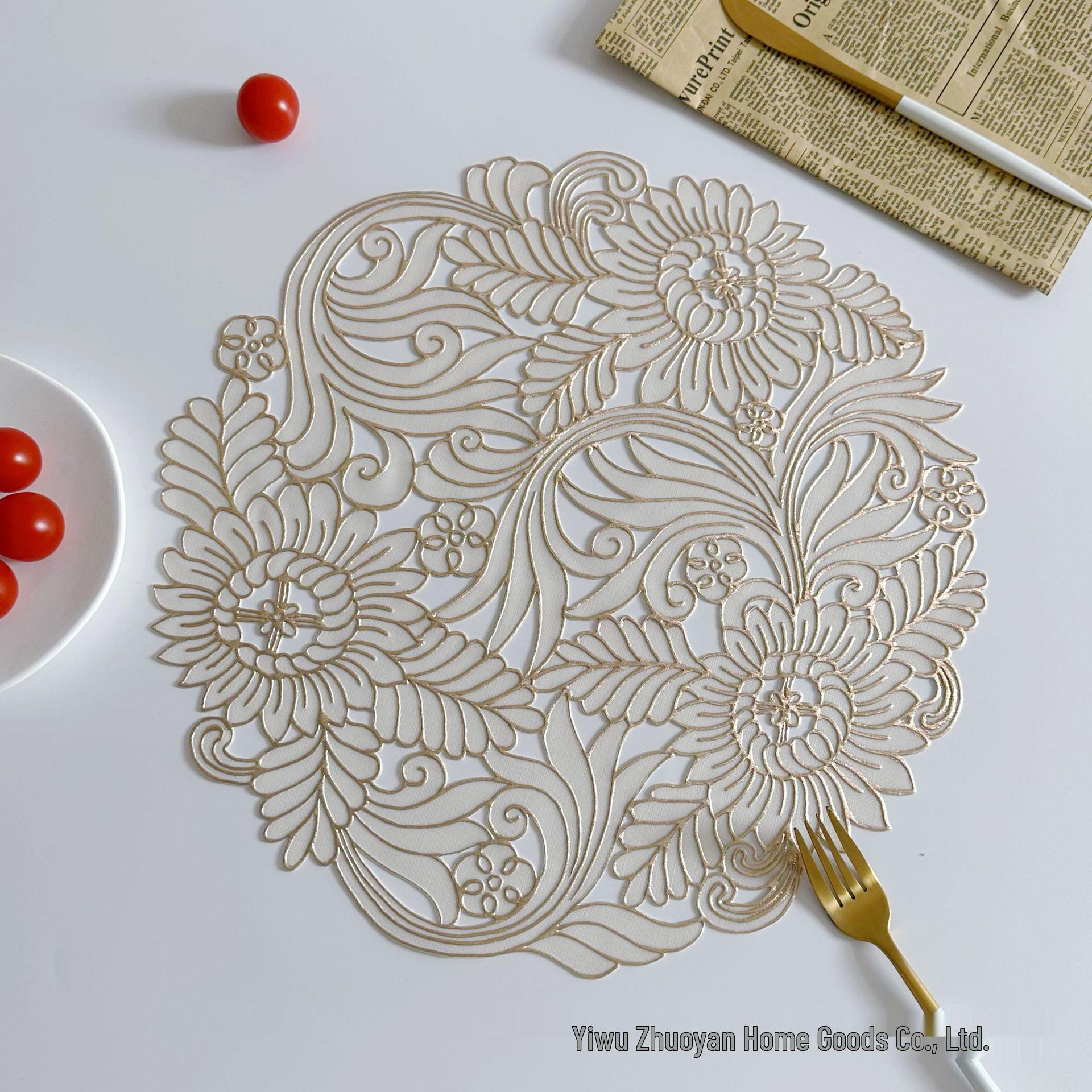 European Style PVC Waterproof Heat Insulation Placemat Dining Table Coaster