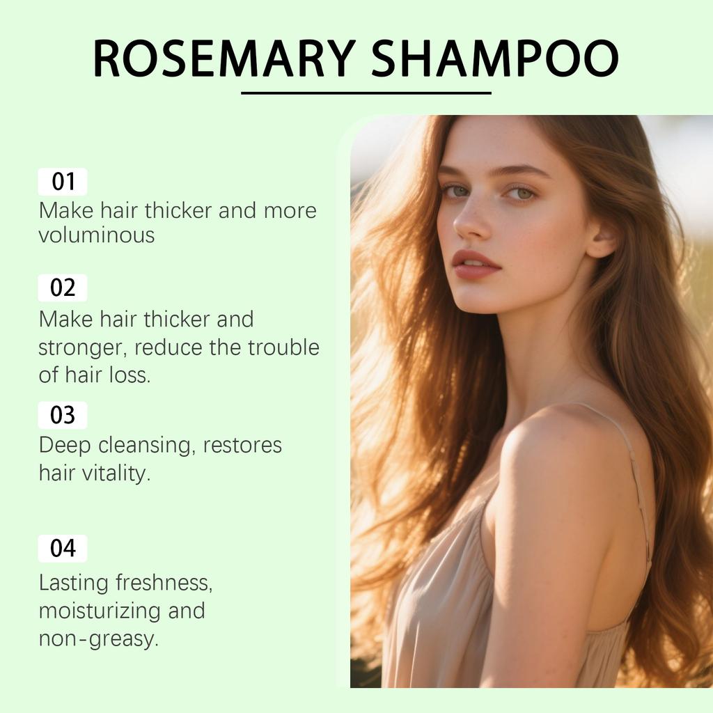 Rosemary Natural Shampoo Hair Thickness Loss Deep Nourishing Scalp Care Strengthen Repair Damaged Hair Oil Control For Men Women