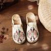 Espadrillas estive da donna, casual, in lino, fatte a mano, con ricami, comode e retrò, in tela.