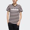 Adidas Neo Logo Print Stripe Sports T-Shirt Men Tops Vibrant-Pink FP7425