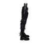 Damen Overknee Stiefel Schuhe mit runder Zehenpartie Nachtclub Tanz Damenschuhe Lange Stiefel Übergröße