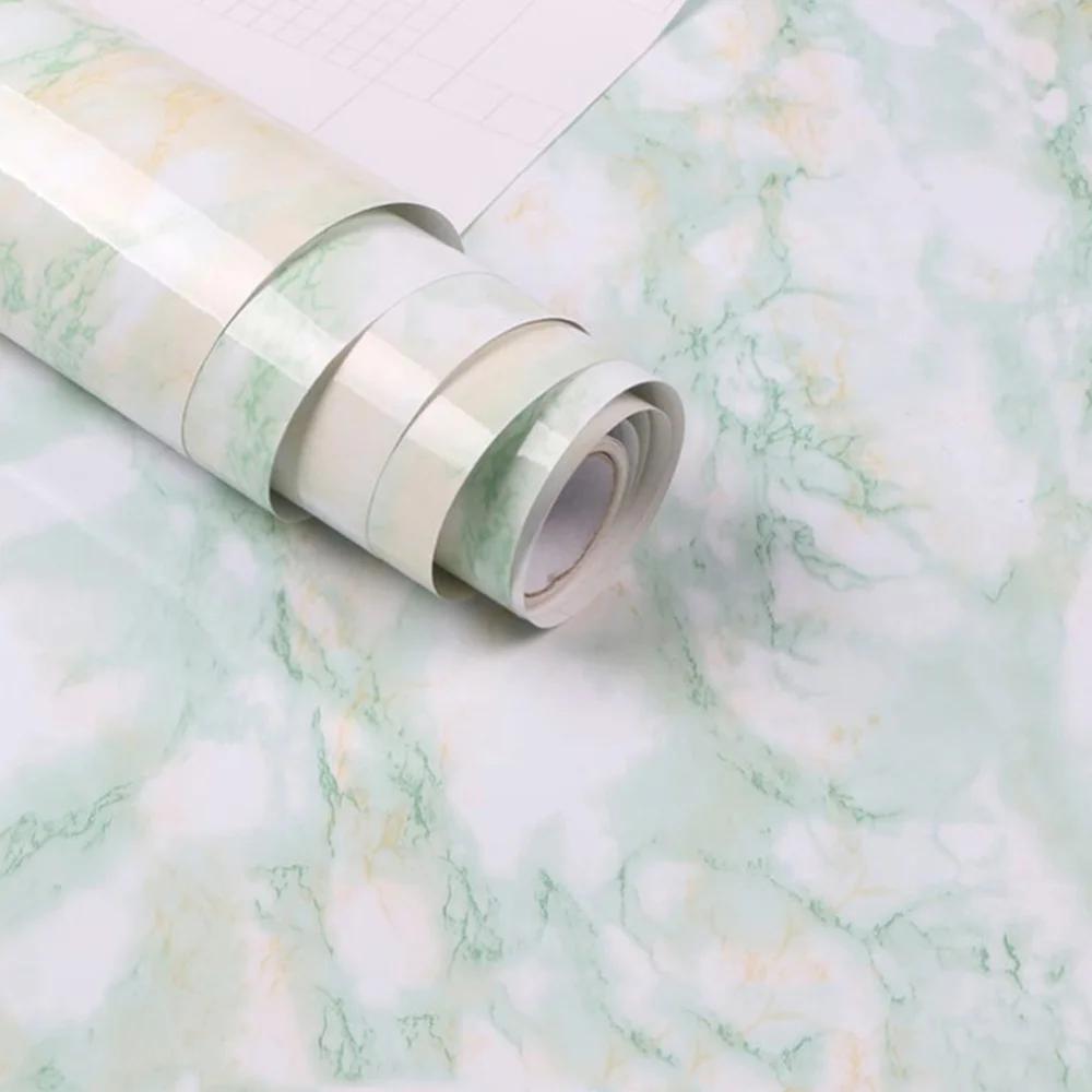 60*100CM Vinyl Marble Wall Stickers Self Adhesive Waterproof Continuous Wallpaper Contact Paper for Kitchen Decoration Sticker