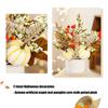 Tabletop Autumn Centerpieces Realistic Pumpkins With Realistic Maple Leaf Arrangement And Wheat Stalks Display