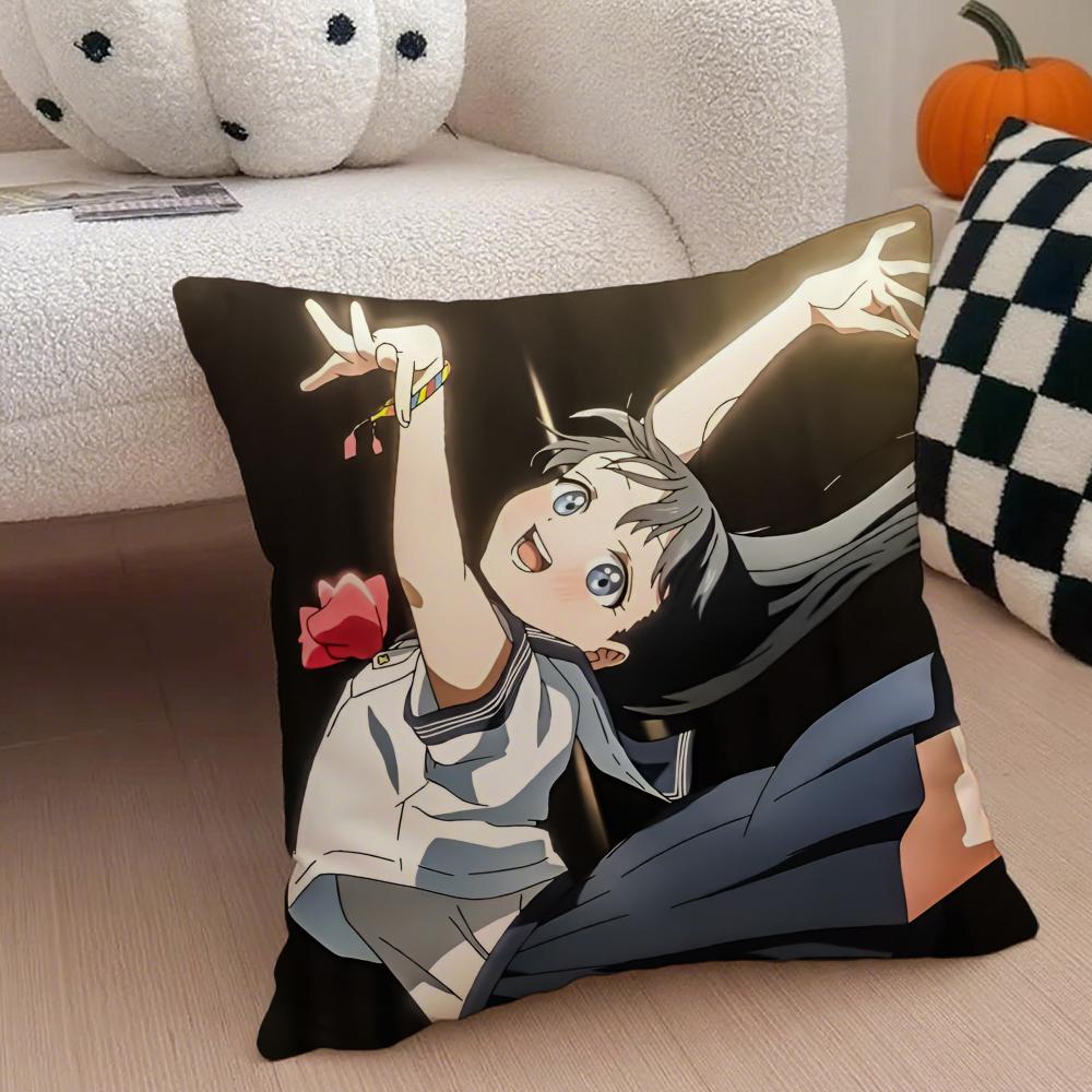 Anime Cartoon TTomorrows My GirlG Cushion Cover Throw Pillow Cover Hidden Button Durable Polyester Chair Cushion