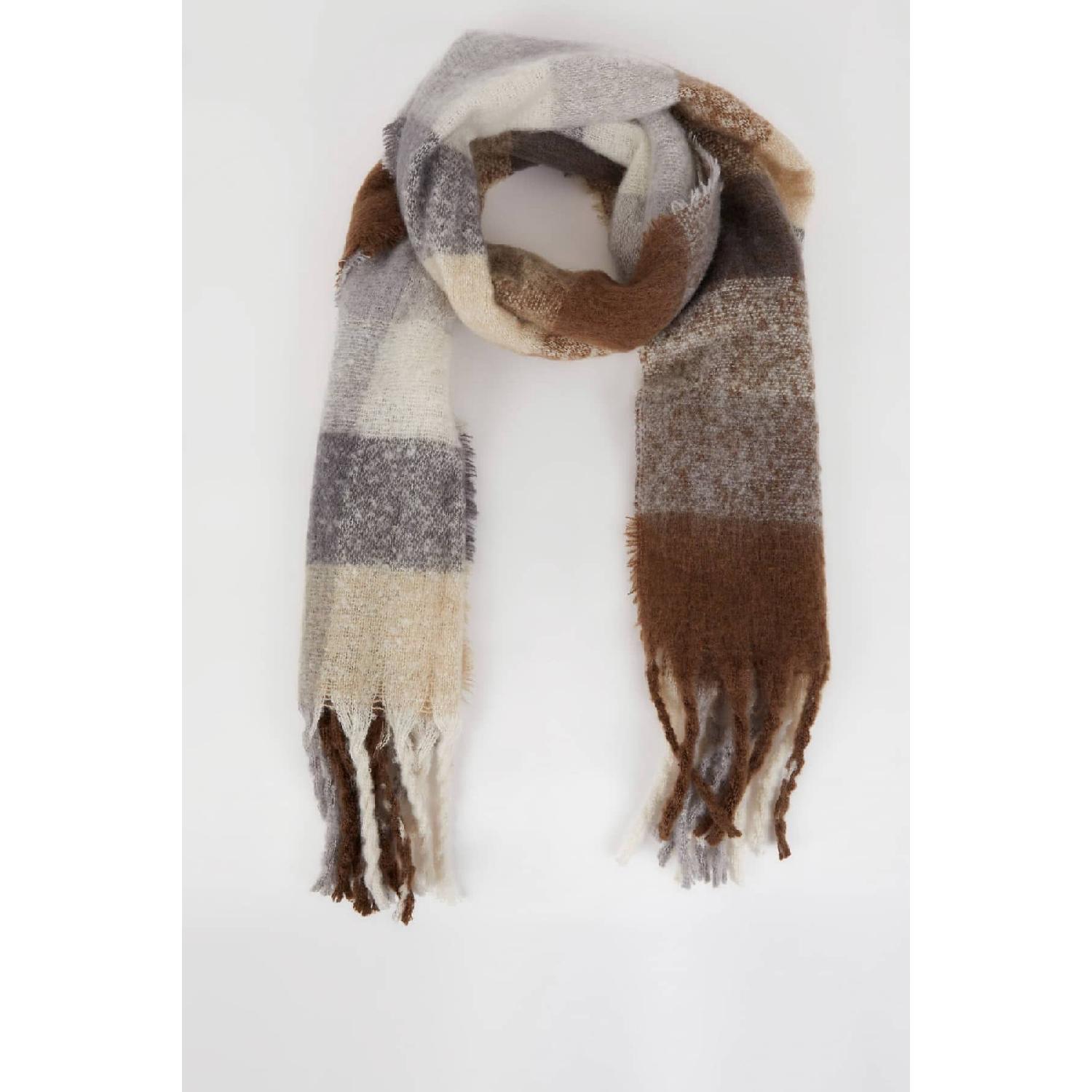 

Women s Soft Textured Plaid Patterned Scarf A6615ax24wn