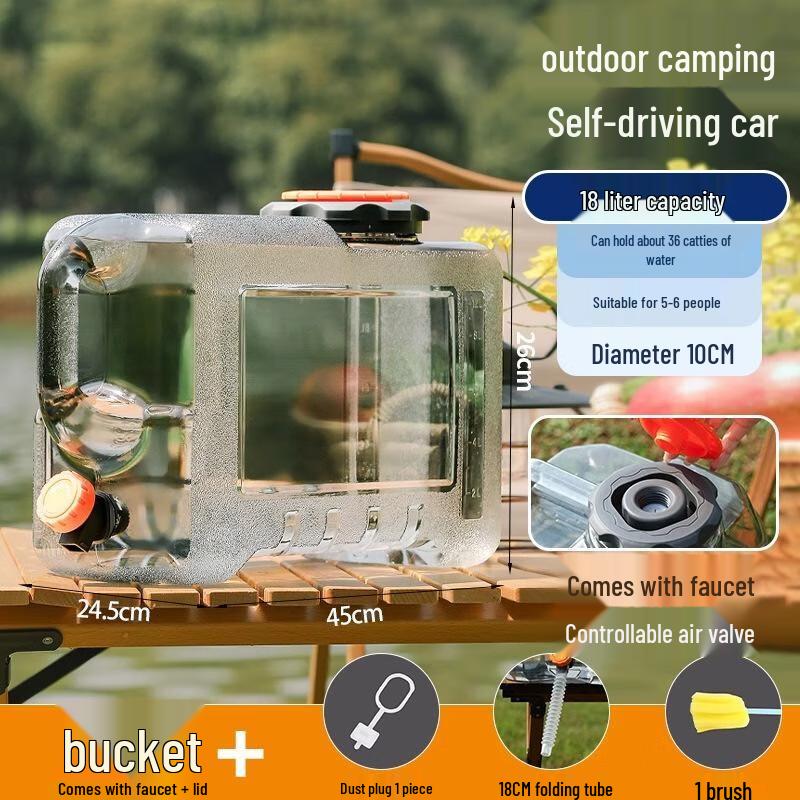 Zhi Shi Car Outdoor Rectangular Water Bucket 18 Liters