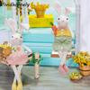 Adjustable Long Legged Easter Rabbit Decoration Carrot Flower Basket Spring Countrysides Theme Rabbit Cute Display Item