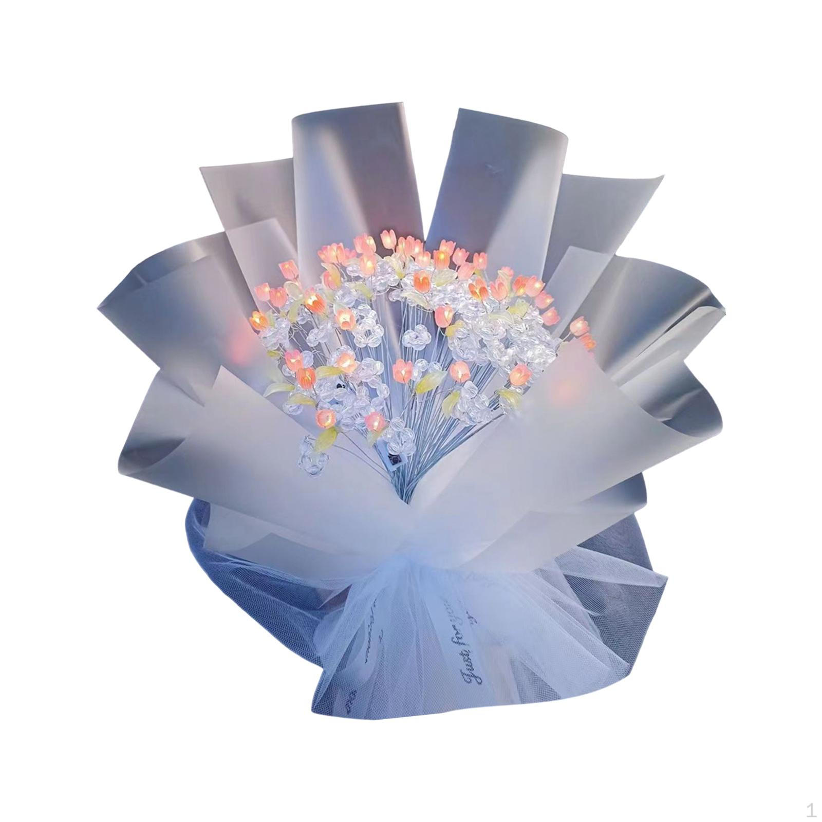 

DIY Simulation Tulips Flower Bouquet, Handmade, Centerpiece Table Decoration, Artificial Flowers for