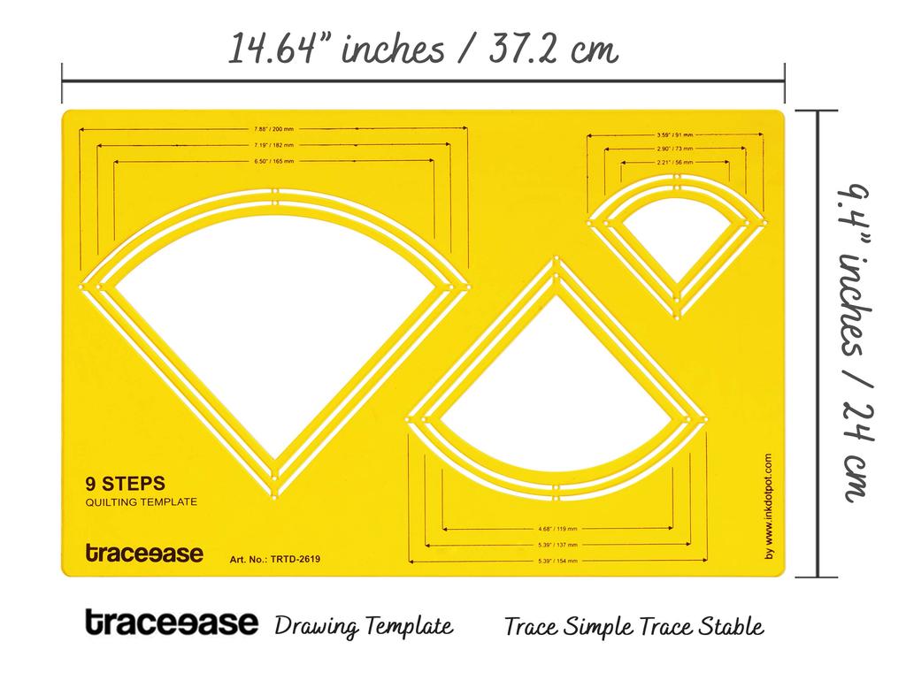 Traceease 3 Petal Designs Quilting Template Stencils DIY Quilt Sewing Machine Ruler Quilting Tools, 3 Different Sizes Each