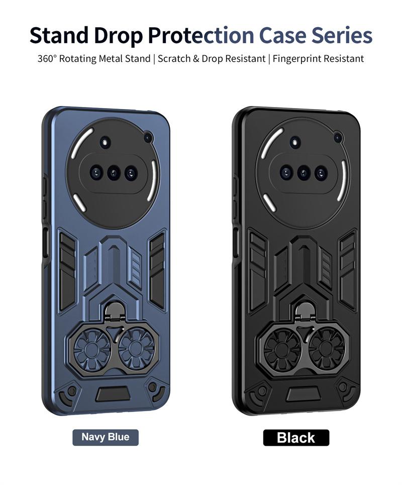 Military Armor Case For Nothing Phone 3A Protective Cover 360° Ring Magnetic Holder Shell Coque Fundas 2 IN 1 Back Cover