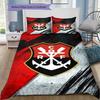 CRF Club Crest Vintage Brush Stroke Red Black Print 3 Pieces Duvet Cover Set Brazil Soccer Fan Bedding Home Decor Without Pillow Core Comforter