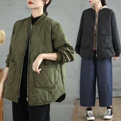 Mantel für Damen Baumwolle Verdicktes Fleece Sweatshirt Übergroß Lässig Reißverschluss Kapuzenmantel Jacke
