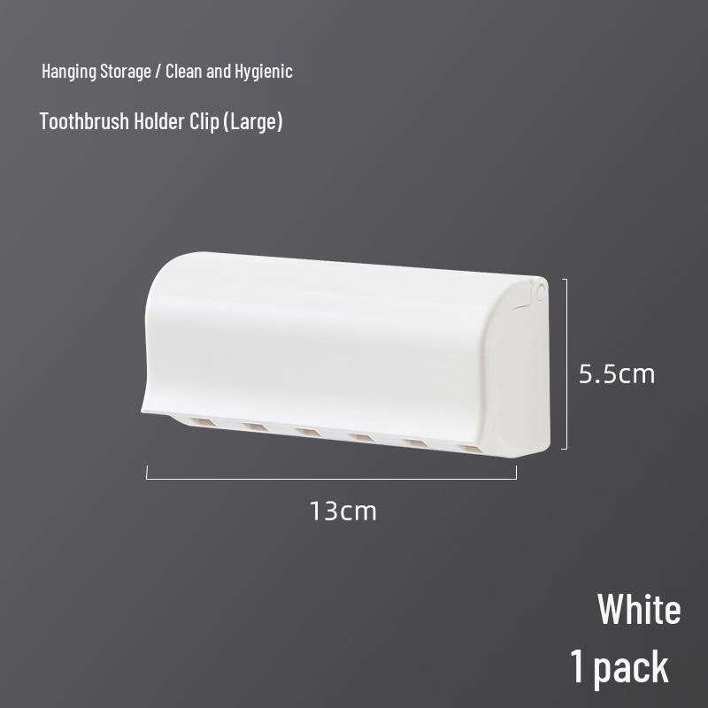 Punch-Free Wall-Mounted Toothbrush and Toothpaste Holder - Multifunctional Bathroom Organizer In White