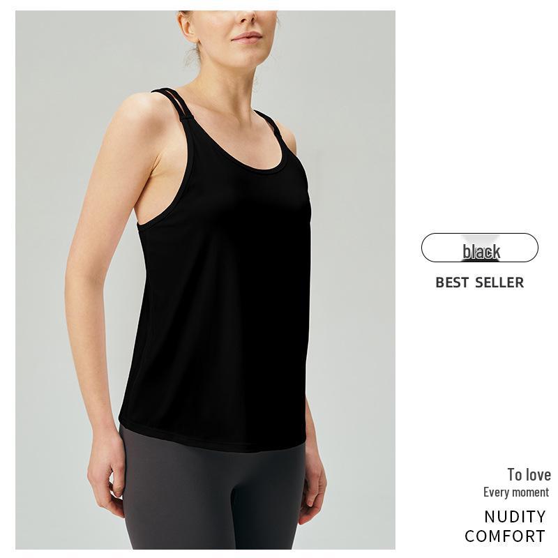 SUN Bare Feel Women s Double Strap Round Neck Yoga Vest Medium