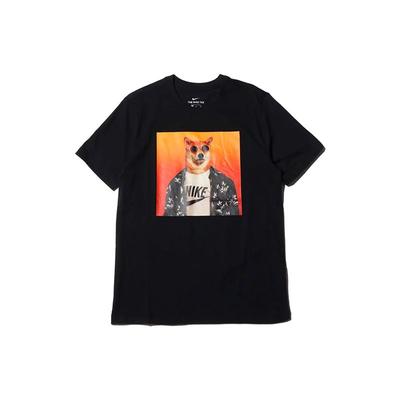 Shiba Inu Sunglasses Print Round Neck Short Sleeve T-Shirt Men Tops Black BQ0186-010