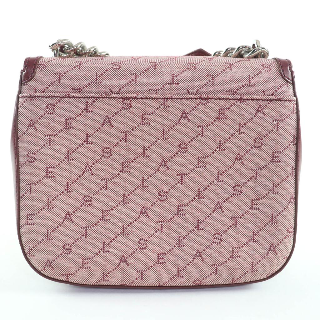 Great Stella McCartney Shoulder Bag Monogram Canvas Logo Bordeaux series Used