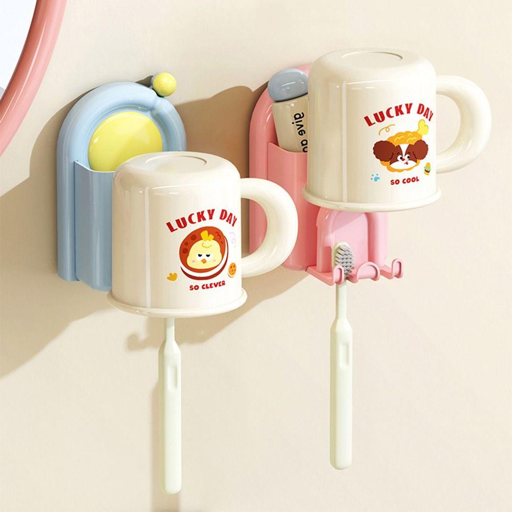 Punch-Free Wall Mounted Toothbrush Holder Waterproof Toothbrush Storage Rack Bathroom Organizer