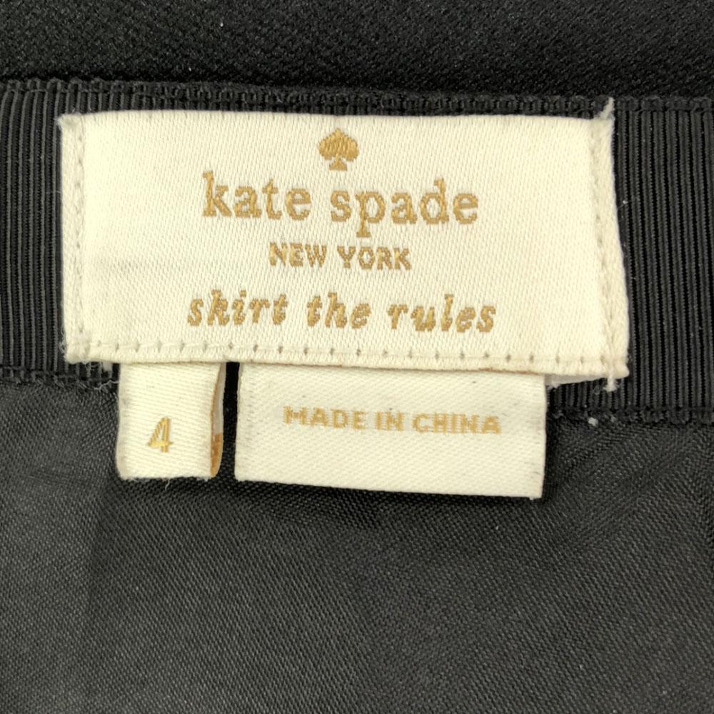 Kate Spade Midi Length Volume Flare Skirt 4 Black Back Zip Women Used