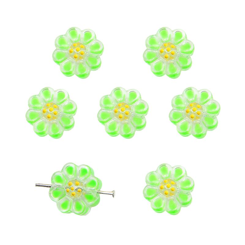 Crystal Glass Transparent Hand-painted Oil Dripping Flower Beads for DIY