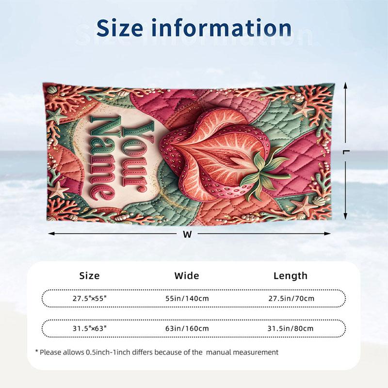 Decorative Artwork Theme Beach Towel Personalized Custom Name & Text Soft Quick Dry Beach Towel for Swimming Travel