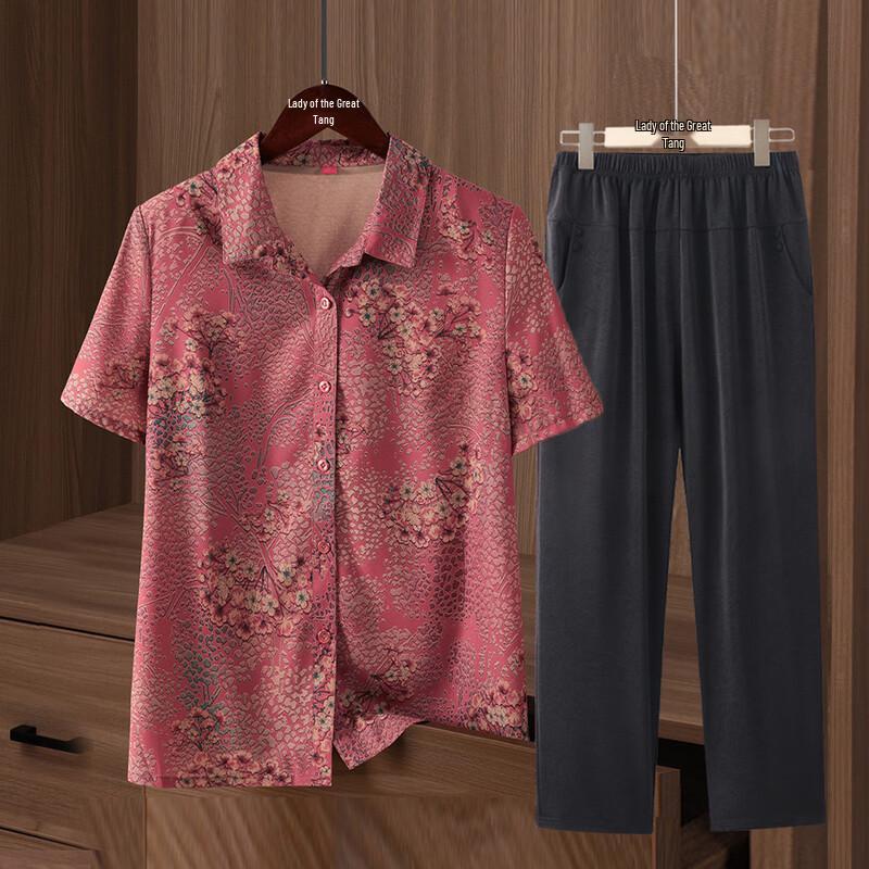 Datang Furen Elderly Women s Summer Short-Sleeved Set XL