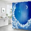 Star Galaxy Planet Shower Curtain Night Starry Sky Universe Space Moon Print Polyester Bathroom Curtain Home Bathtub Decoration
