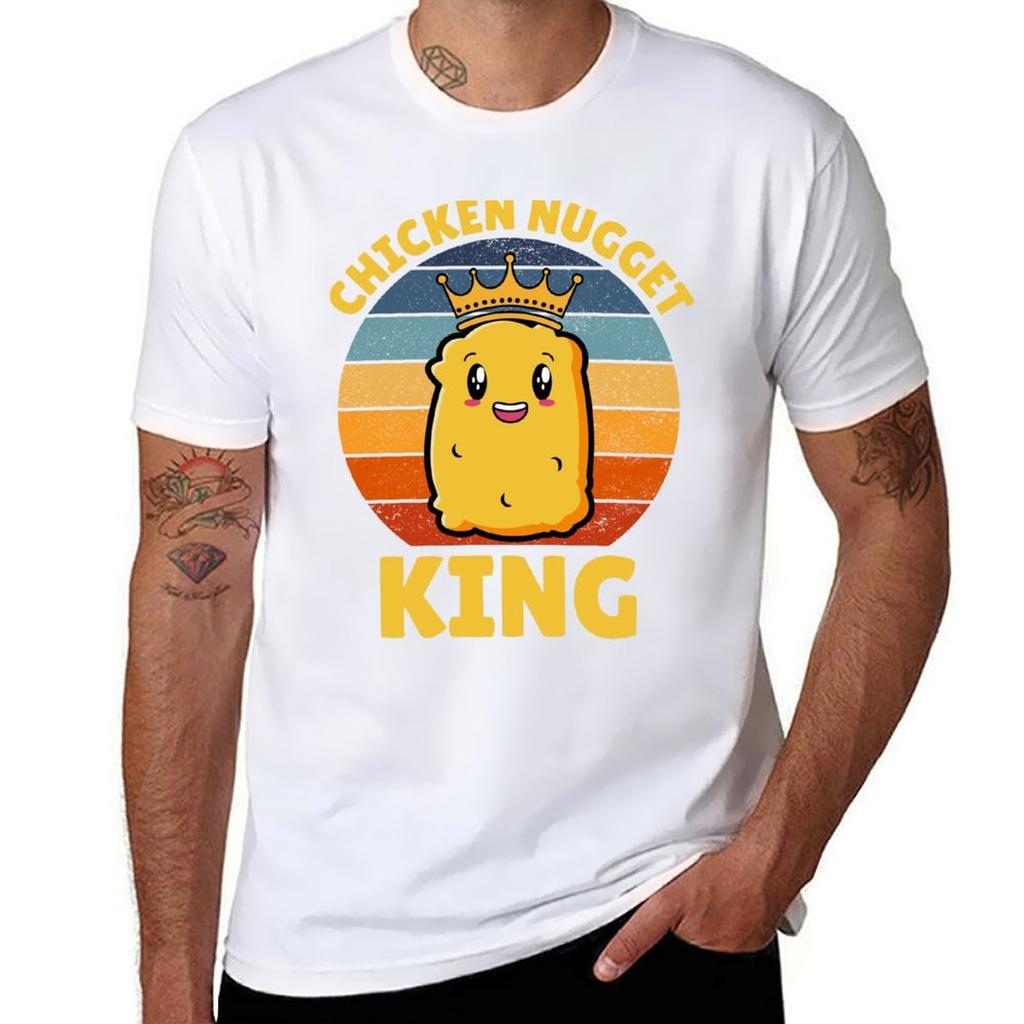 Chicken Nugget King Birthday Fast Food Funny Tshirt T Shirts With Prints Tshirt